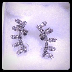 Ear climbers. Crystal, bridal/glam